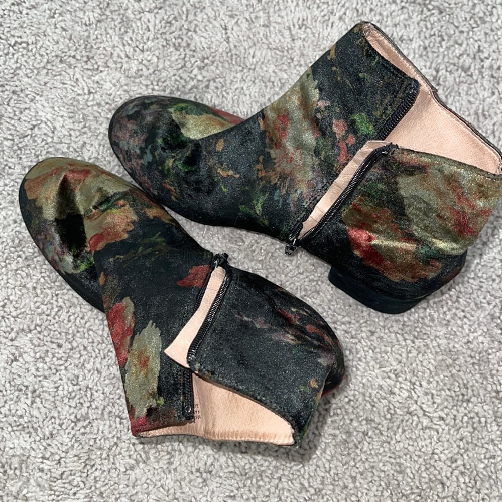 Anthropologie Velvet Booties
